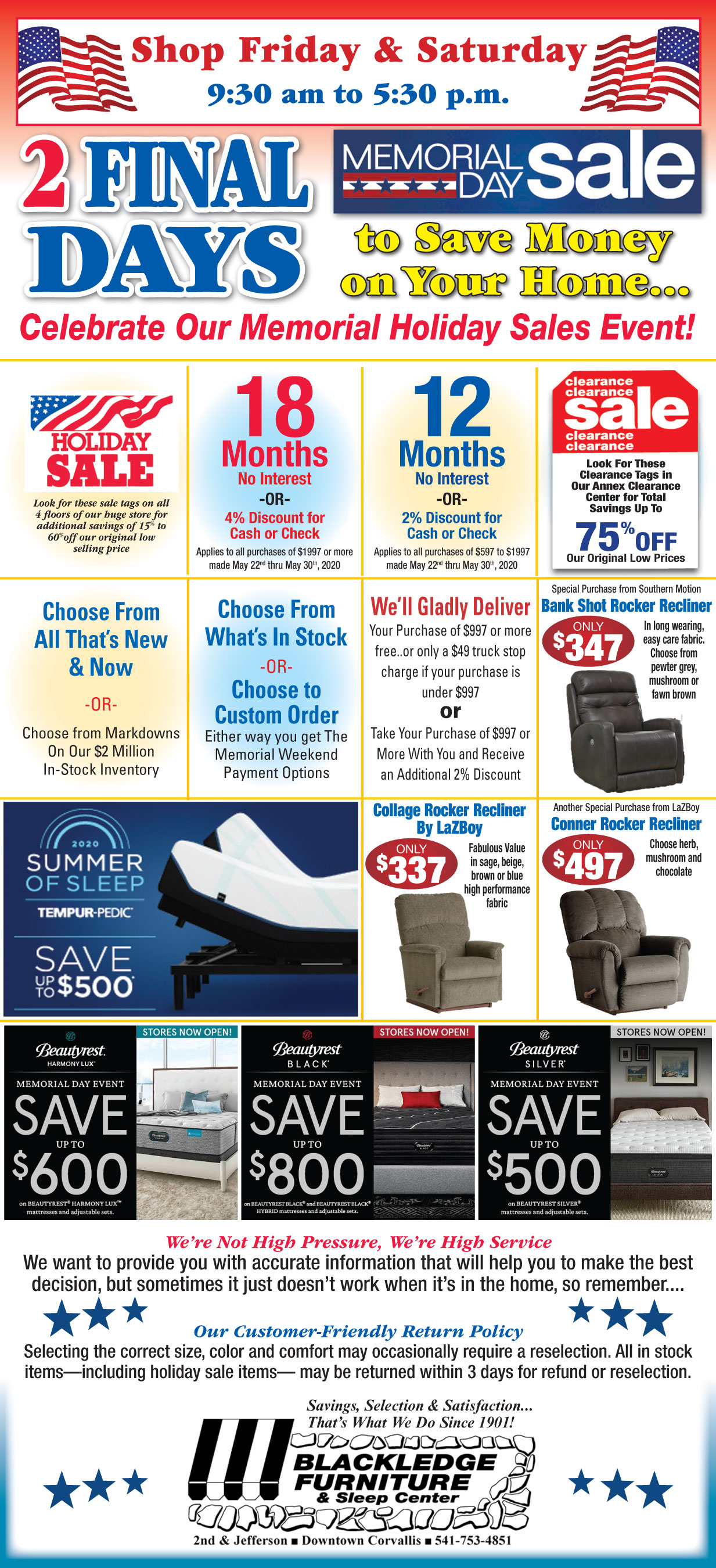 BLACKLEDGE FURNITURE BEST VALUE FOR FURNITURE, MATTRESSES, CARPETING